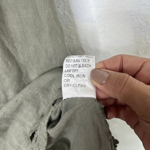 Carla Conti Sleeveless A-Line Linen Short Dress Size S, Olive Green, summer - Picture 8 of 8